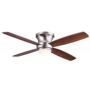 Zorion - 4 Blade Hugger Ceiling Fan with Light Kit In Traditional Style-11.3 Inches Tall and 52 Inches Wide