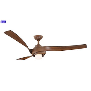Kurve - 3 Blade Smart Ceiling Fan with Light Kit In Modern Style-14.6 Inches Tall and 60 Inches Wide