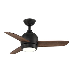 The Mini - 3 Blade Ceiling Fan with Light Kit-14.8 Inches Tall and 36 Inches Wide