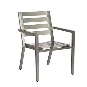 Palm Coast - 34 Inch Stackable Slat Dining Armchair