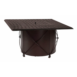 Derby - 30.5 Inch Accented Universal Round Fire Table Base with Square Burner