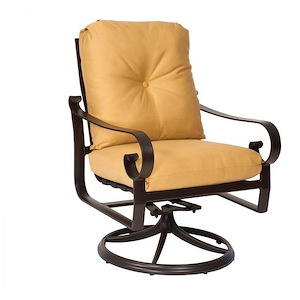 Belden - 35.5 Inch Cushion Swivel Rocking Dining Armchair