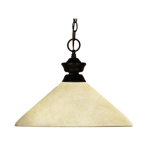 Chance/Bourbon - 1 Light Pendant in Tiffany Style - 14 Inches Wide by 11 Inches High