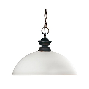 Riviera - 1 Light Pendant in Billiard Style - 14 Inches Wide by 11 Inches High