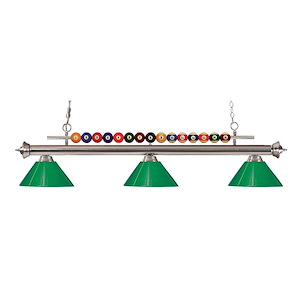 Shark - 3 Light Island/Billiard in Billiard Style - 16 Inches Wide by 15 Inches High - 1222183