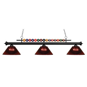 Shark - 3 Light Island/Billiard in Billiard Style - 16 Inches Wide by 15 Inches High - 1222145