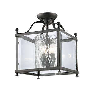 Fairview - 3 Light Semi-Flush Mount in Seaside Style - 11 Inches Wide by 14 Inches High