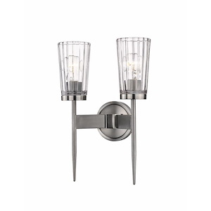 Flair - 2 Light Wall Sconce in Sleek Style - 11 Inches Wide by 15.75 Inches High