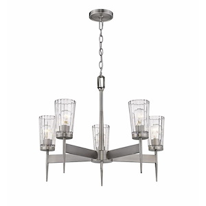 Flair - 5 Light Chandelier in Sleek Style - 25.5 Inches Wide by 20 Inches High