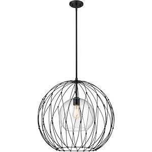Elle - 1 Light Pendant In Transitional Style-23.75 Inches Tall and 24 Inches Wide - 1096958