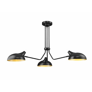 Bellamy - 3 Light Semi-Flush Mount In Mid-Century Modern Style-8.25 Inches Tall and 46 Inches Wide - 1283188