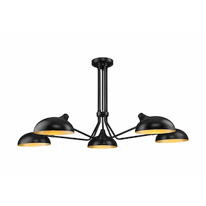 Bellamy - 5 Light Semi-Flush Mount In Mid-Century Modern Style-8.25 Inches Tall and 52 Inches Wide