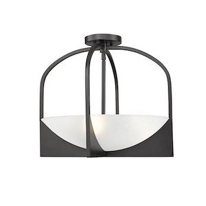 Devon - 4 Light Semi-Flush Mount In Industrial Style-16 Inches Tall and 18 Inches Wide - 1325384