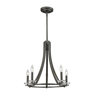 Verona - 5 Light Chandelier in Urban Style - 22 Inches Wide by 20.75 Inches High