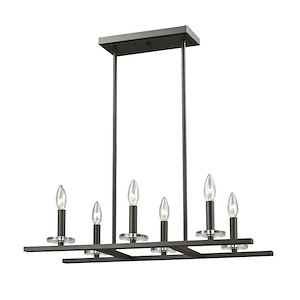Verona - 6 Light Pendant in Urban Style - 13 Inches Wide by 4.5 Inches High