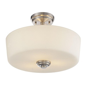 Lamina - 3 Light Semi-Flush Mount in Restoration Style - 14.38 Inches Wide by 10.75 Inches High
