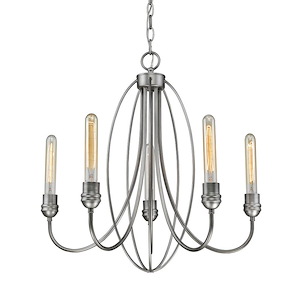 Persis - 5 Light Chandelier in Utilitarian Style - 22 Inches Wide by 22 Inches High