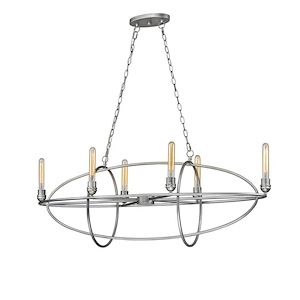 Persis - 6 Light Chandelier in Utilitarian Style - 15 Inches Wide by 18 Inches High