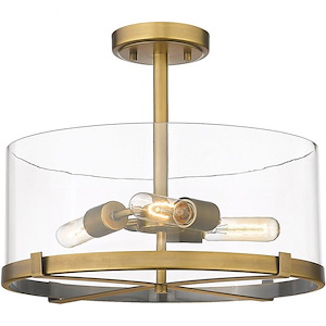 Callista - 3 Light Semi Flush Mount In Transitional Style-13.5 Inches Tall and 16.5 Inches Wide