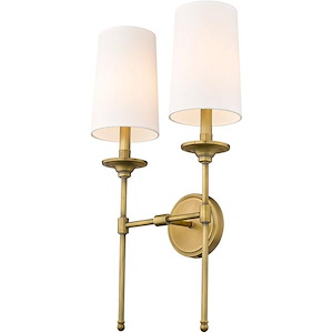 Emily - 2 Light Wall Light In Transitional Style-24 Inches Tall and 5.5 Inches Wide