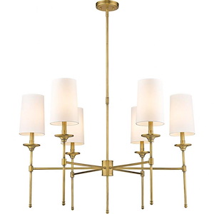 Emily - 6 Light Chandelier In Transitional Style-25.5 Inches Tall and 38 Inches Wide