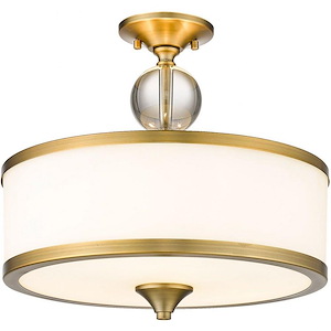 Cosmopolitan - 3 Light Semi-Flush Mount In Contemporary Style-14.5 Inches Tall and 15.75 Inches Wide