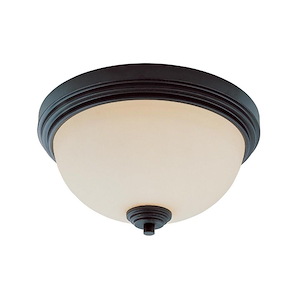Chelsey - 2 Light Flush Mount in Art Moderne Style - 12 Inches Wide by 6.38 Inches High