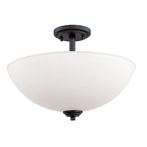 Chelsey - 3 Light Semi-Flush Mount in Utilitarian Style - 15.75 Inches Wide by 11.25 Inches High