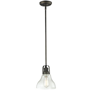 Forge - 1 Light Mini Pendant in Fusion Style - 7.5 Inches Wide by 9.5 Inches High