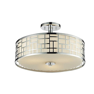 Elea - 3 Light Semi-Flush Mount in Fusion Style - 16.25 Inches Wide by 10.25 Inches High