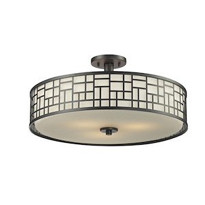 Elea - 3 Light Semi-Flush Mount in Fusion Style - 20.5 Inches Wide by 10.5 Inches High