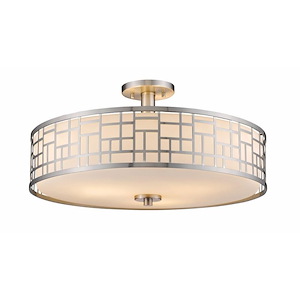 Elea - 3 Light Semi-Flush Mount in Industrial Style - 20.5 Inches Wide by 10.5 Inches High