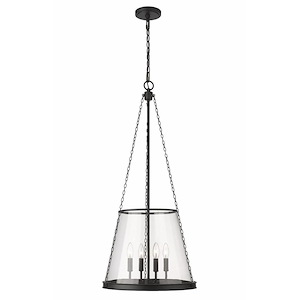 Prescott - 4 Light Pendant In Industrial Style-39.25 Inches Tall and 18 Inches Wide