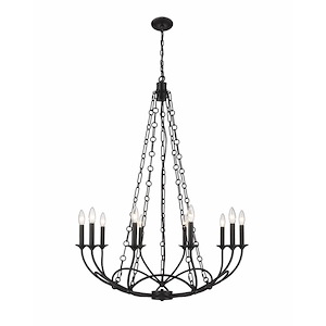 Arabella - 10 Light Chandelier In Industrial Style-44 Inches Tall and 33 Inches Wide - 1283224