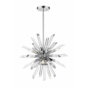 Burst - 6 Light Chandelier in Modern Style - 24.75 Inches Wide by 23 Inches High