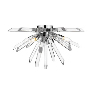Burst - 4 Light Flush Mount in Modern Style - 24.75 Inches Wide by 14.25 Inches High