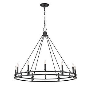 Dennison - 12 Light Chandelier in Rustic Restoration Style - 47.75 Inches Wide by 40.5 Inches High - 1222424