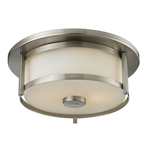 Savannah - 2 Light Flush Mount in Art Moderne Style - 11 Inches Wide by 5 Inches High