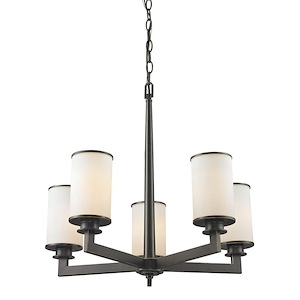 Savannah - 5 Light Chandelier in Art Moderne Style - 23.88 Inches Wide by 22 Inches High