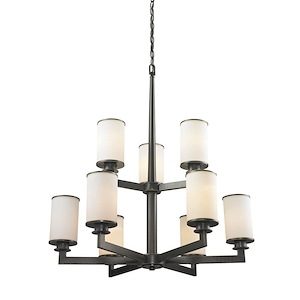 Savannah - 9 Light Chandelier in Art Moderne Style - 29 Inches Wide by 32.88 Inches High