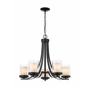 Willow - 5 Light Chandelier in Metropolitan Style - 25.25 Inches Wide by 22.25 Inches High