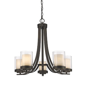 Willow - 5 Light Chandelier in Metropolitan Style - 25.25 Inches Wide by 22.25 Inches High