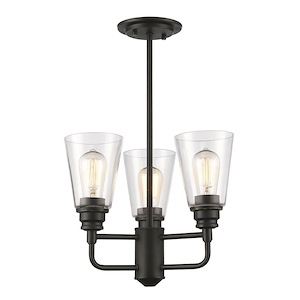 Annora - 3 Light Semi-Flush Mount in Utilitarian Style - 15 Inches Wide by 17.38 Inches High