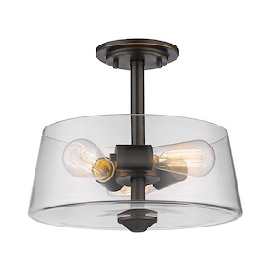 Annora - 3 Light Semi-Flush Mount in Restoration Style - 13.75 Inches Wide by 10 Inches High
