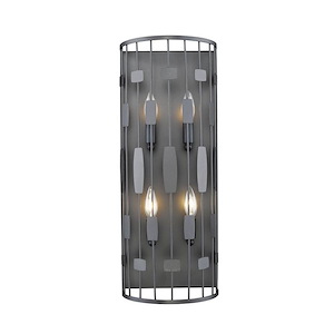 Almet - 4 Light Wall Sconce in Metropolitan Style - 9.25 Inches Wide by 24 Inches High - 495392