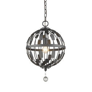 Almet - 1 Light Pendant in Metropolitan Style - 12 Inches Wide by 19.5 Inches High - 495504