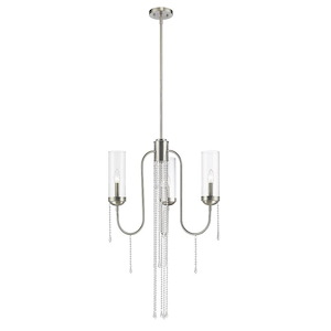 Siena - 3 Light Chandelier in Metropolitan Style - 21 Inches Wide by 85.5 Inches High