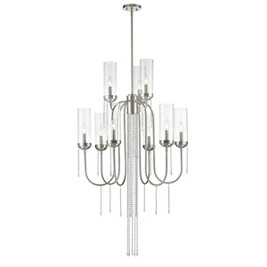 Siena - 9 Light Chandelier in Fusion Style - 30 Inches Wide by 90.63 Inches High