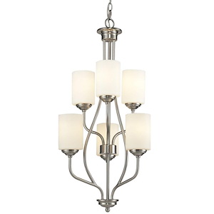 Cardinal - 6 Light Chandelier in Fusion Style - 18 Inches Wide by 33 Inches High