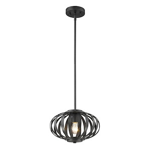 Moundou - 1 Light Mini Pendant in Fusion Style - 8 Inches Wide by 9.5 Inches High